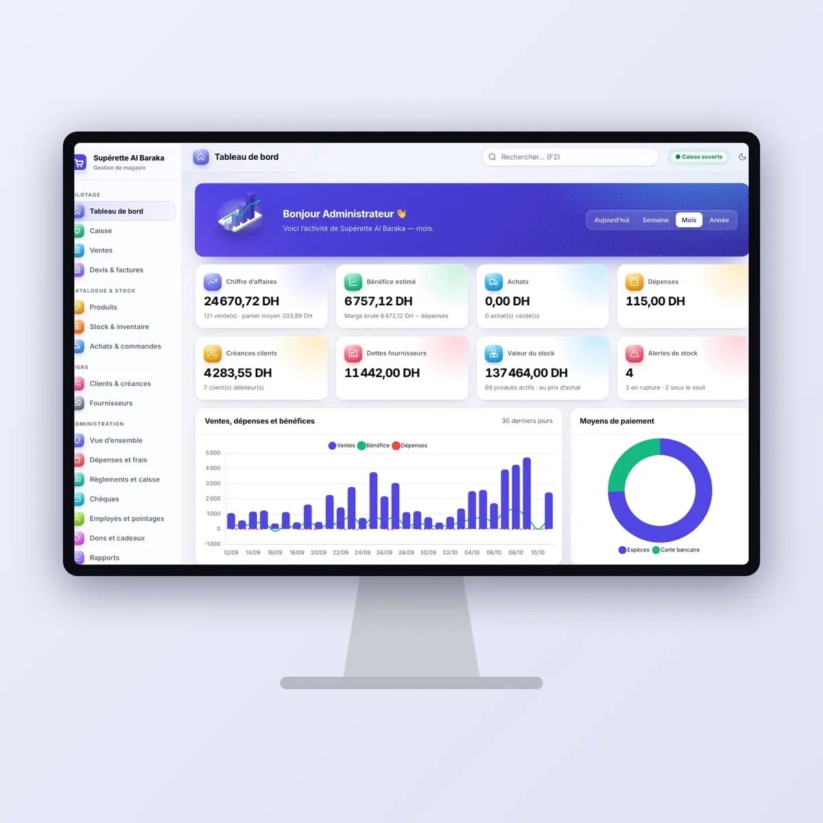Logiciel de gestion de magasin – Supérette Al Baraka