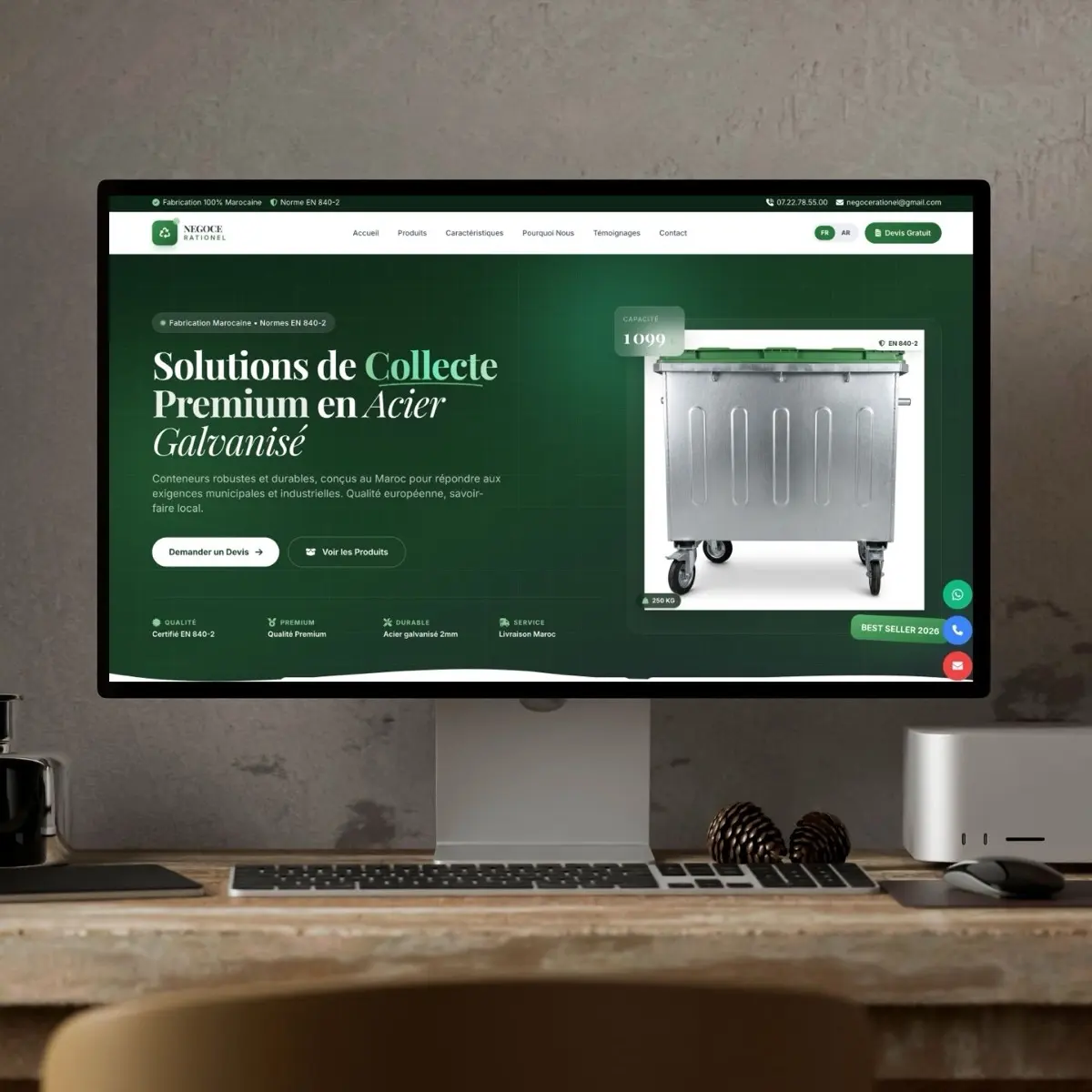 Site vitrine bilingue – Negoce Rationel